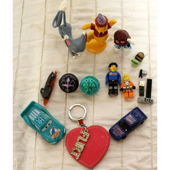 Miscellaneous Bag of Toys -12 Pooh Bear Lightning McQueen Light Saber Mr Raisin - Picture 3 of 12
